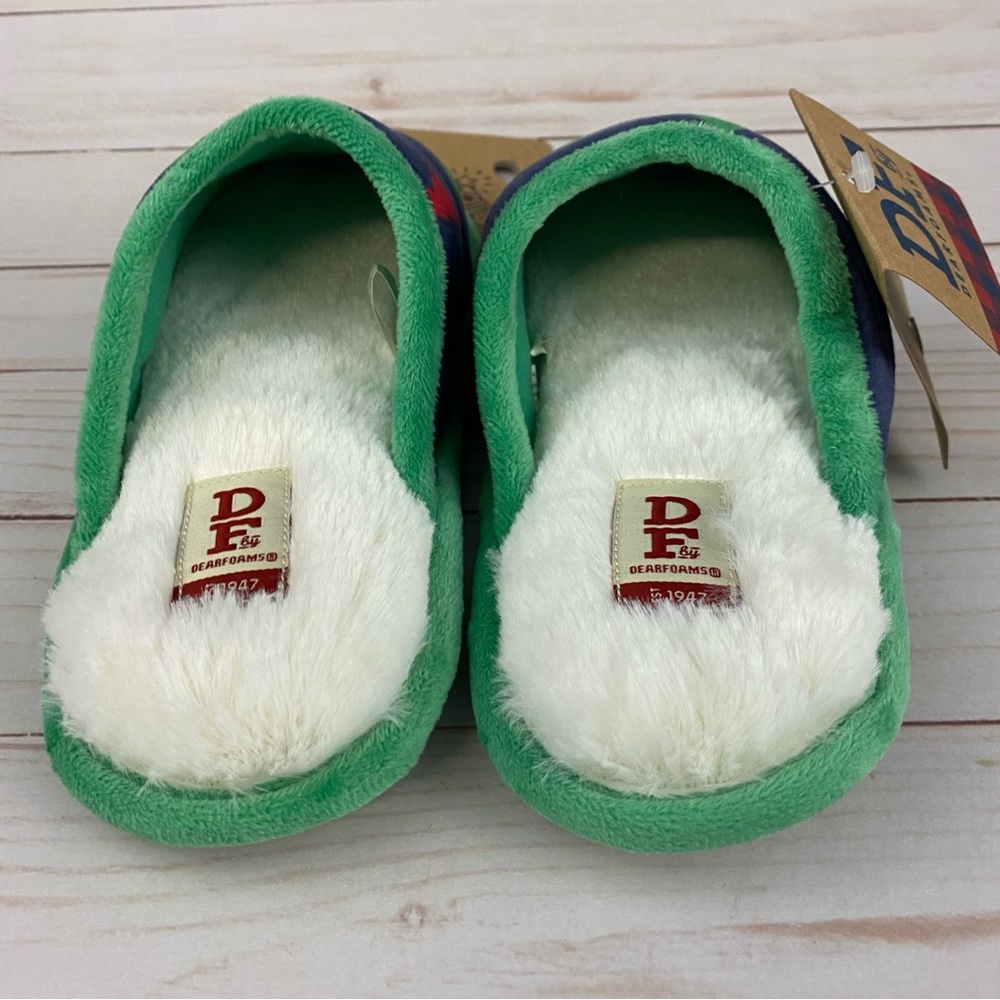 New DF Dearfoams Christmas Tree Scuff Slippers Memory Foam Size S 5-6 - Picture 3 of 9